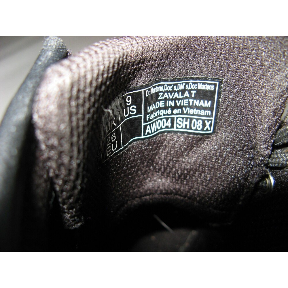 Dr Martens Boots Youth Size 9 Black Leather Zip Zavala T Lace Up Combat Kids - Picture 6 of 6